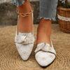 Women Flats Loafers Bowknot Pointed Toe Mesh Casual Shoes Comfort Walkers Ladies Light Lace Up Soft Sole Flats Zapatos De Mujer