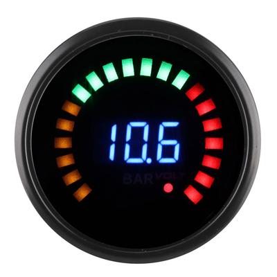 Universal Turbo Boost Gauge Voltmeter 52mm LED Digital Display 12V 2 In 1 Meter Black Dial