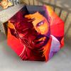 Fiery Dual Nature: Human Devil Folding umbrella travel Portable Sun umbrella Umbrella Three folds