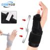 Gobygo 1Pcs Fixed Finger Sleeve Wrist Guard Fits Thumb Aluminum Plate Support Fixed Compression Sprain Fracture Finger Brace