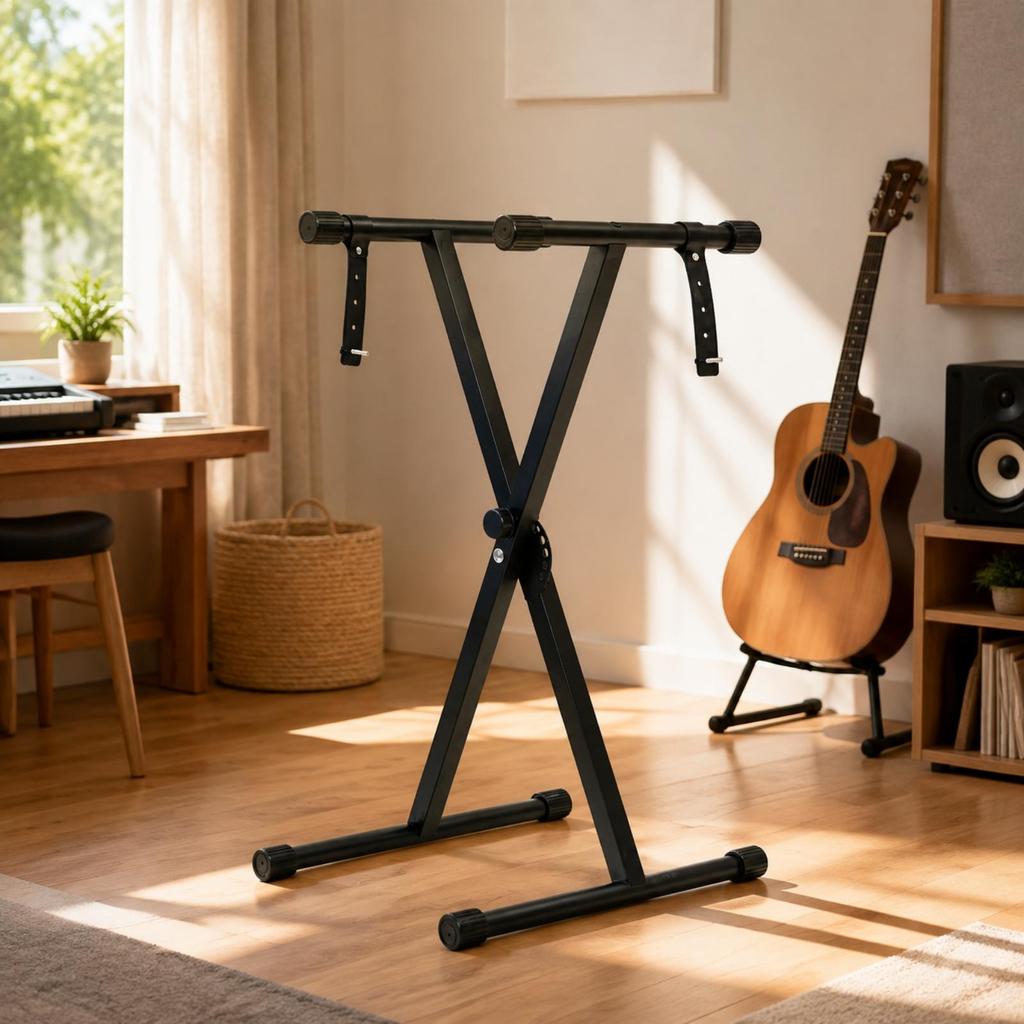 Cross-Shaped Frame Electronic Keyboard Stand Compact for Musicians