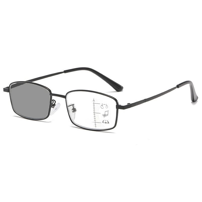 Multifocal Photochromic Anti-Blue Light Presbyopia Glasses Minimalist Business-Style High-Definition Reading Eyewear Unisex