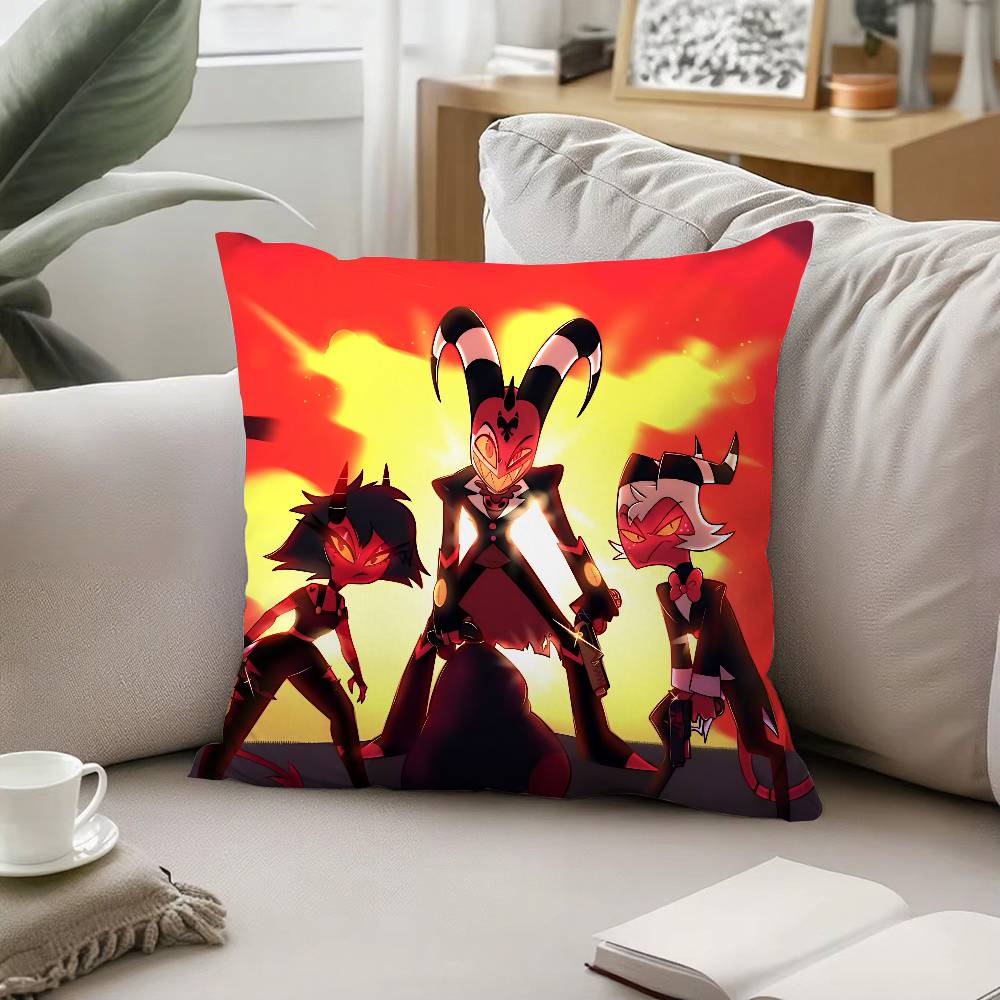 

Милая подушка-подушка A-Helluva Boss-H, наволочка, мягкая милая наволочка для дивана, наволочка из полиэстера на молнии 16x16Inch