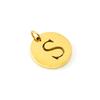 New titanium steel English letter DIY pendant fashionable stainless steel round hollow letter pendant