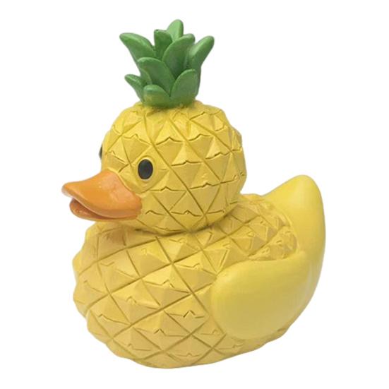 Fruit Duck Figurine Peach Pineapple Grape Strawberry Banana Resin Statue Sculpture Home Office Decoration Ornament