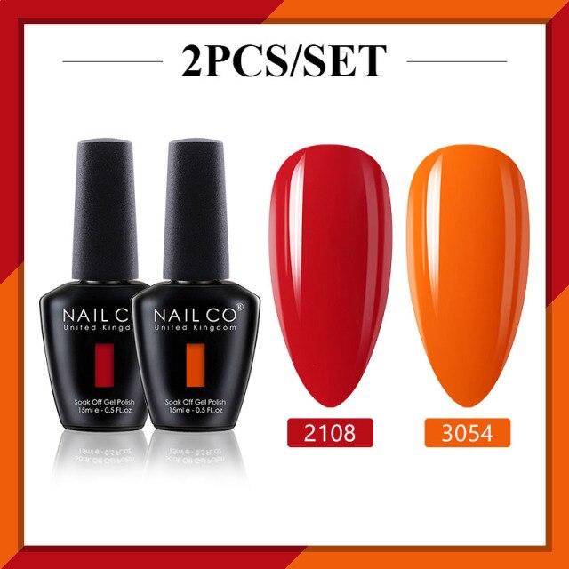 NAILCO 2 цвета, 15 мл, набор гель-лаков для ногтей Vernis, полуперманентный УФ-светодиодный гель для дизайна ногтей, принадлежности для профессионалов, отмачиваемый верхний слой