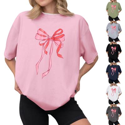 Lässiges bedrucktes T-Shirt für Damen, Rundhalsausschnitt, Pullover, kurzärmelig