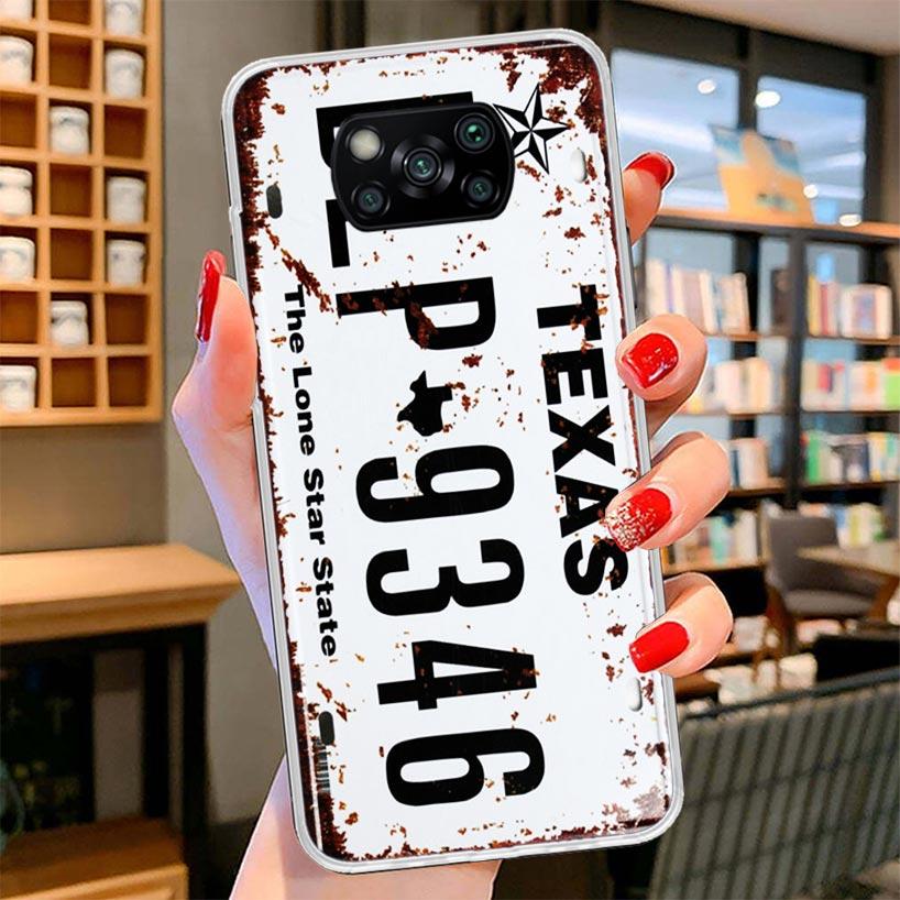 License New York Plate Number Cover Phone Case For Xiaomi Poco F7 Ultra X7 X6 X5 Pro M7 Redmi 15C 15 13C 13 12C 12 10C 10 9A 9C