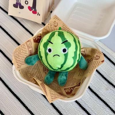 Portachiavi Peluche Anguria Giocattolo Morbido a Tema Frutta con Faccine Divertenti Ciondolo Portachiavi per Borsa Adorabile Regalo per Amici Bambini