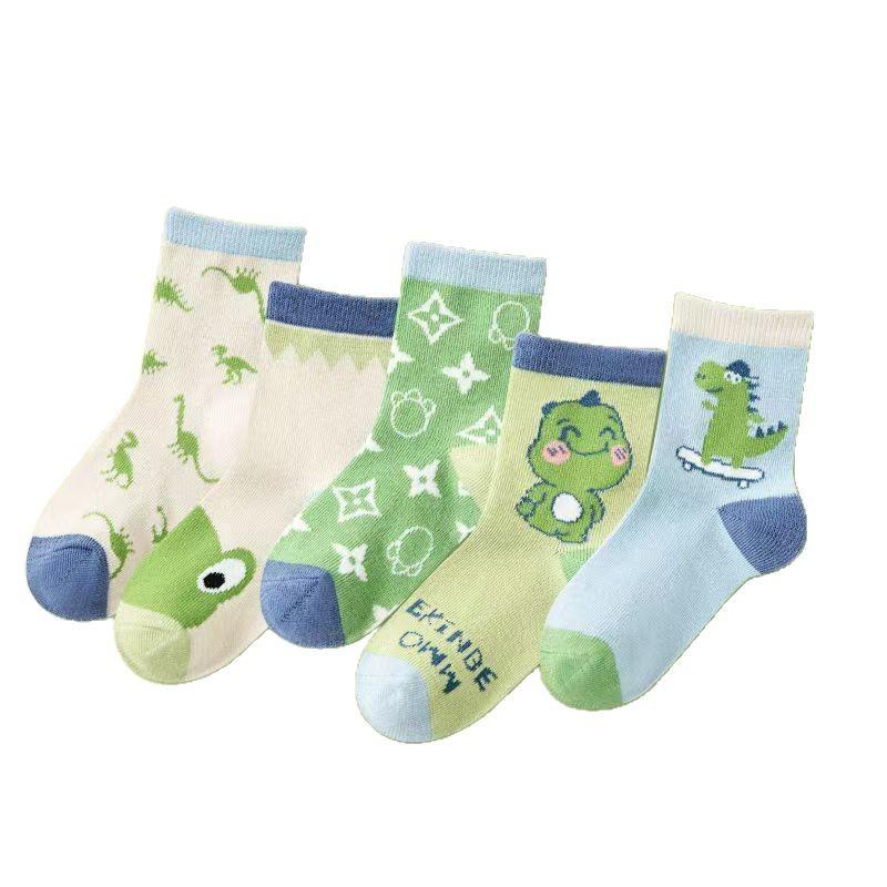 

Winter Plush Thickened Heat Storage Warm Cartoon Cute Mid-length Baby Socks S зелений