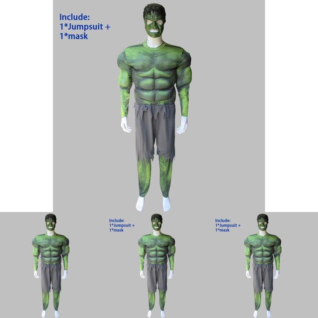 The Avengers Hulk Muscle Mask Costume Vibrant Green Outfit For Themed Parties And Events