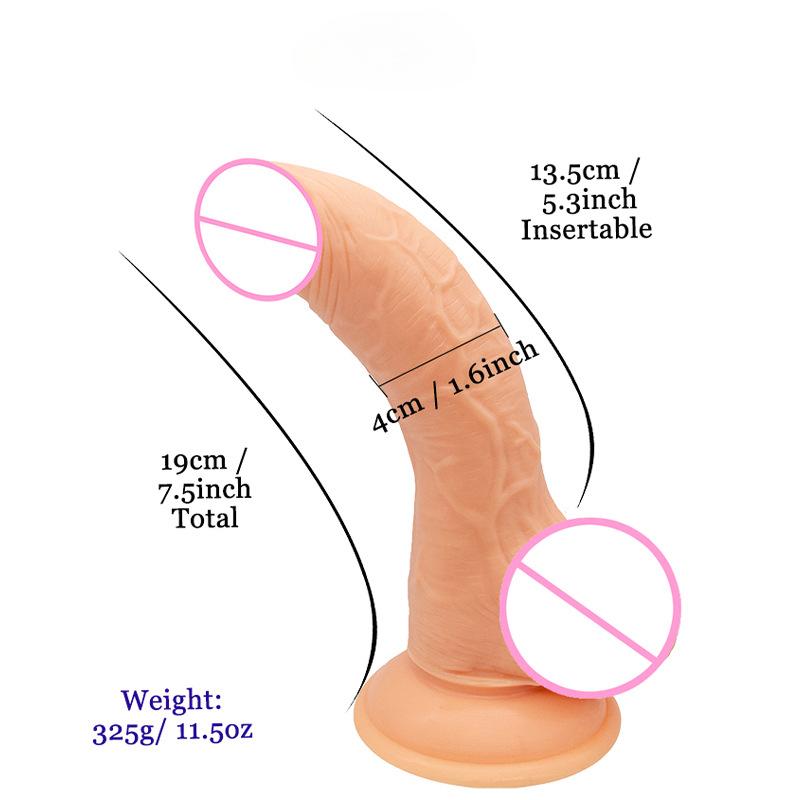 Upward Facing Dildo G-Spot Curved Dildo Wearable Suction Cup Pvc Simulation Dildo Rear Court Dildo