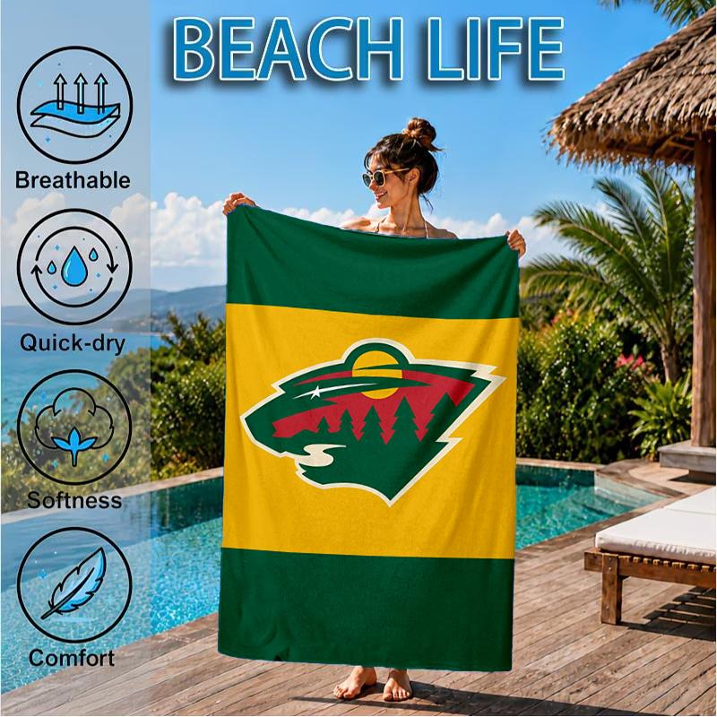 Minnesota Hockey Team Beach Towel, Super Soft Microfiber, Perfect Gift for Her/Him, Birthday, for Pool, Beach, Travel, Decor Beach Party