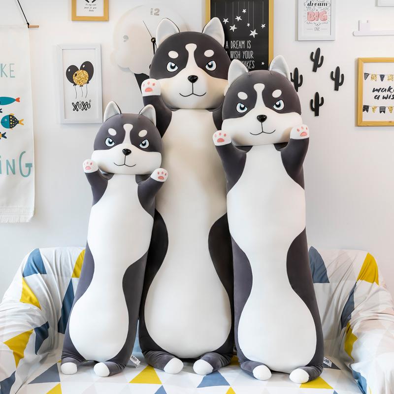 

70-150cm Animal Dog Extended Pillow Stuffed Husky Plush Playthings Gentle Sleeping Cushion Doll Children Children Infant Girls Cartoon Gifts 70cm