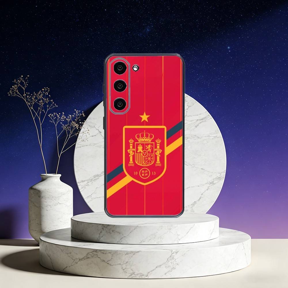 Spanish National Flag Phone Case For Samsung Galaxy A73,A72,A71,A70,A53,A52,A51,Others Soft Black Cover