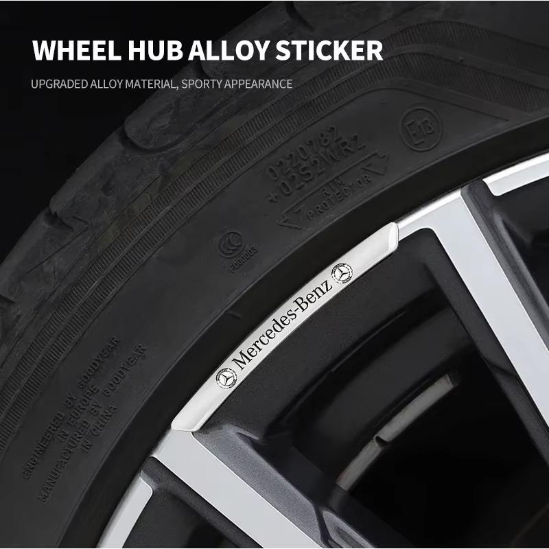 4 Stück Aluminium Chrom Schwarz Logo AMG Aufkleber Auto Radaufkleber Felgenabdeckung Abzeichen Decal Für Mercedes Benz AMG Zubehör