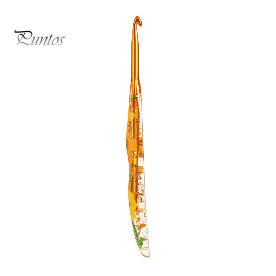 Comfortable Grip Crochet Hook Resin for Beginners, Crocheting Lovers, 2.0mm-8.0mm Ergonomic Durable with Long Floral Handle Blankets, Dolls,