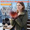 USB Electric Heated Gloves Anti-Slip Motorcycle Thermal Gloves Windproof Touchscreen Hand Warmer for Outdoor Camping Hiking New