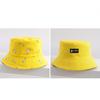 Hot, double-sided bucket hat women's summer sunshade basin hat cartoon print short-brimmed sunscreen damp hat