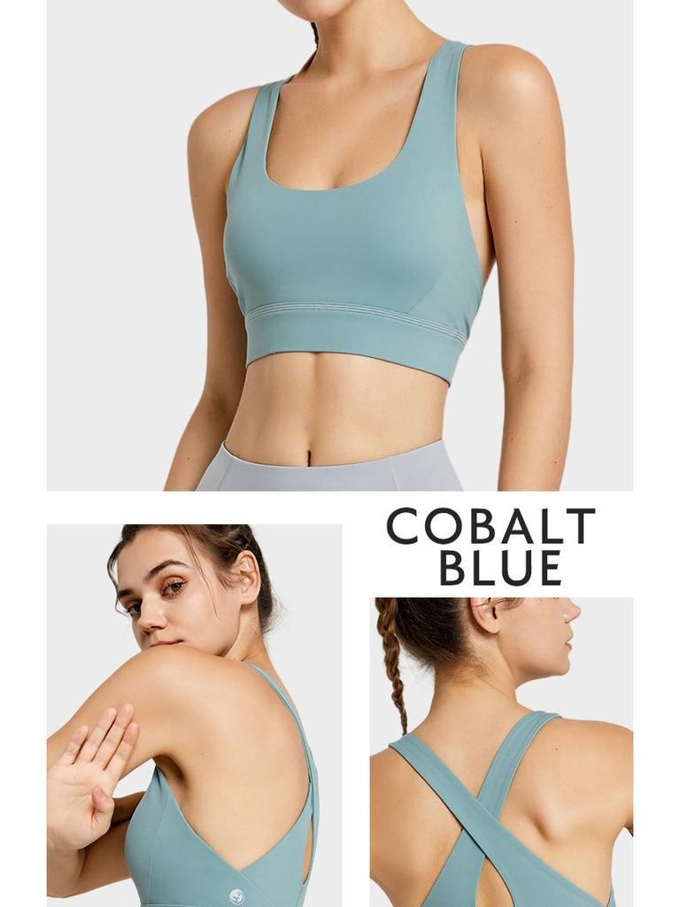Damski stanik sportowy o wysokiej intensywności Cloud-Feel - Letni, wstrząsoodporny, z krzyżującym się tyłem do biegania, jogi i fitnessu