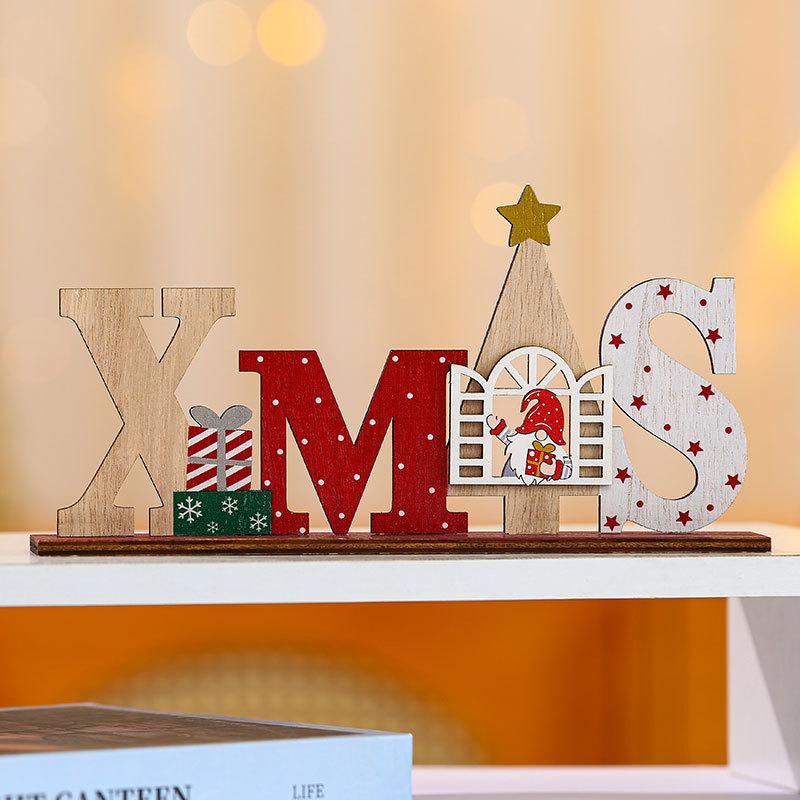 Christmas DIY English Letter Brand Wooden Tabletop Small Tabletop Set Christmas Gifts