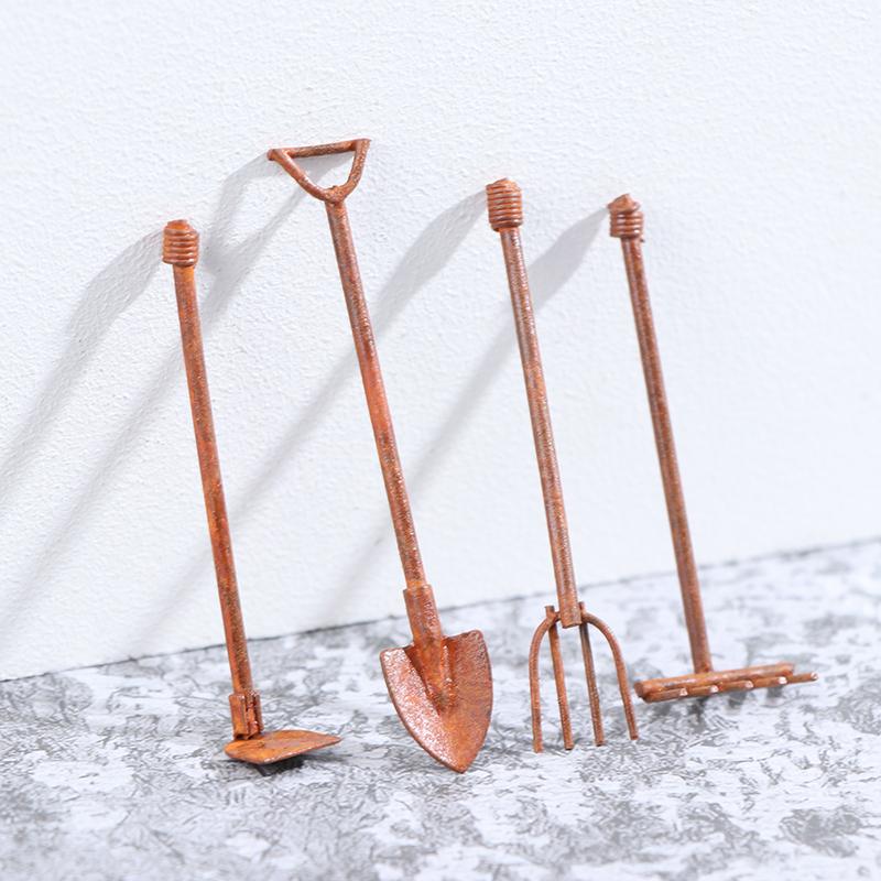 1:12 Dollhouse Mini Shovel Hoe And Pitchfork Farming Tools Fairy Garden Tool