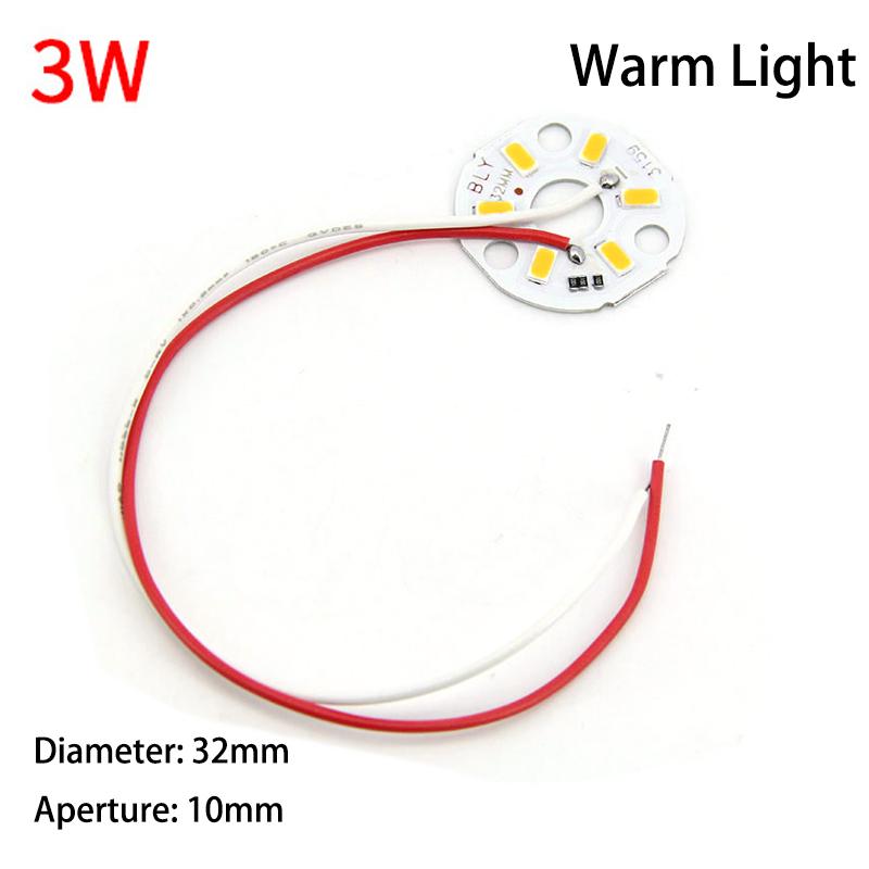 3pcs 5V 3W 5w 10w 30w LED Chip Bead Yellow Warm White Lamp Night Lights Wire Board Bulb Round Transformation Source 32MM 50mm 14mm