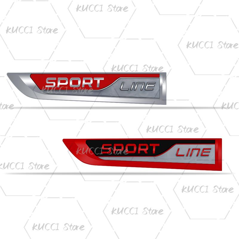ICPG4 3D Auto Sticker Sportlijn Logo Metalen Embleem Badge Decals Voor Skoda Fabia Octavia Rapid Citigo Roomster Kodiaq Karoq Superb Scala