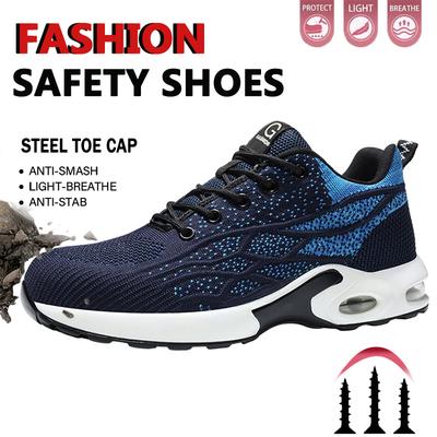 Steel Toe Anti-Impact And Anti-Piercing Work Shoes Man Indestructible Men's Safety Shoes Lightweight Slip Resistant Sneaker