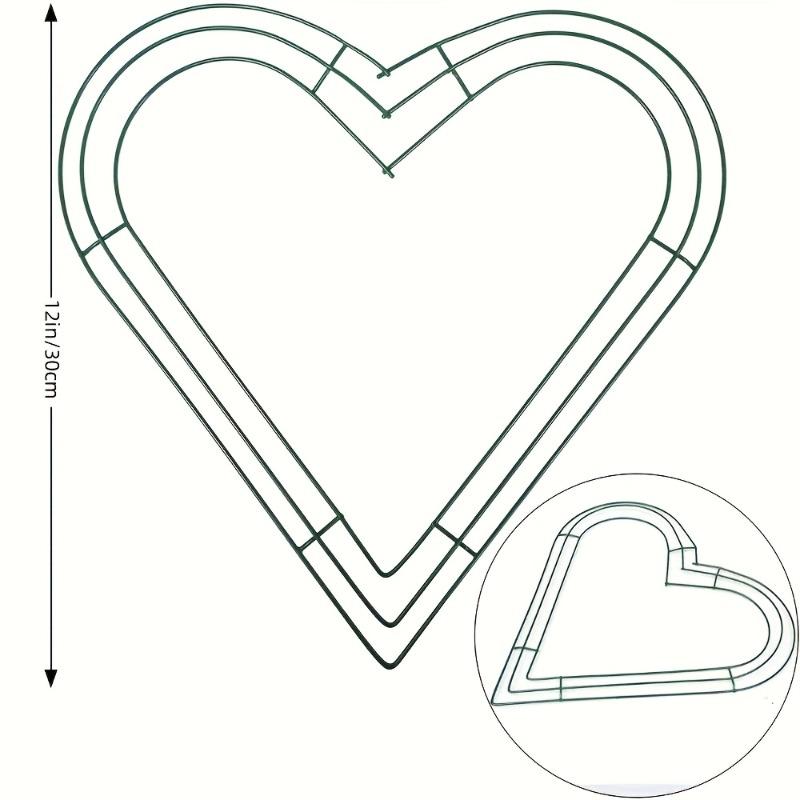 6 Pack 30 Cm Valentine Christmas Heart Metal Wreath Wall Hanging Outdoor Floral Wire Heart-Shaped Wire Wreath Frame for Crafts