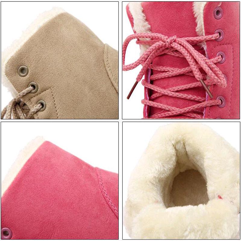 Fashion Classic Women Winter Boots Suede Ankle Snow Boots Female Warm Fur Plush Insole High Quality Botas Mujer Winter Shoes For Ladies