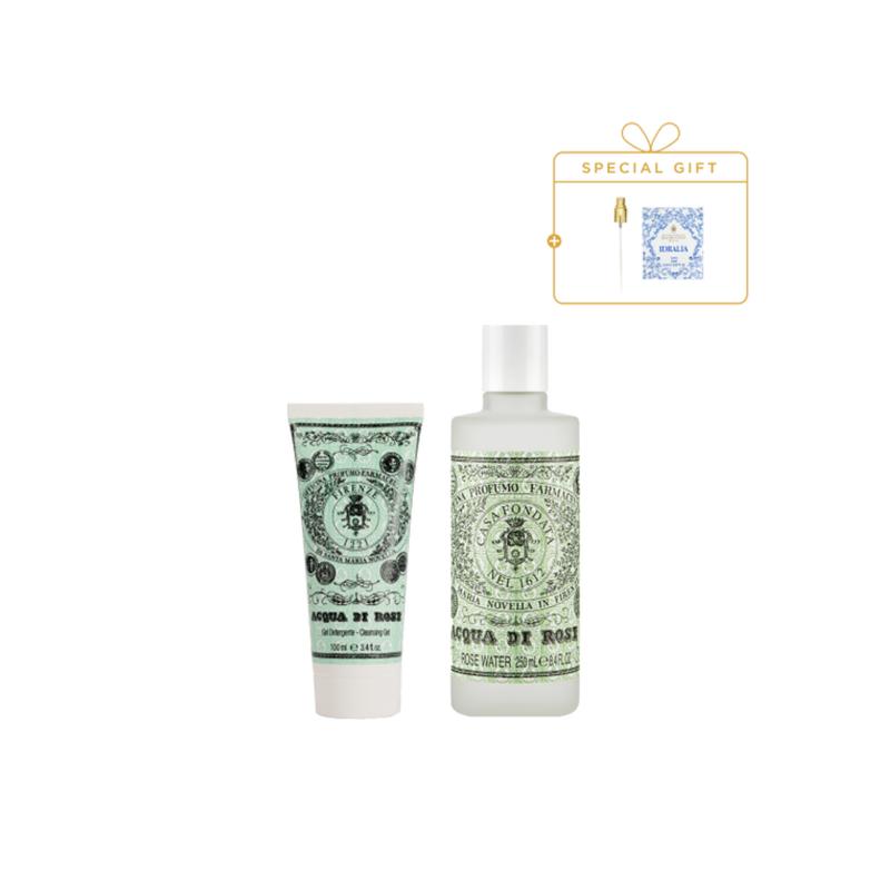 Rosewater Cleansing Gel + Rosewater (+Toner Spray + Idralia Cream 2ml)