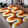 Tappeto Rotondo Geometrico Vintage Arancione Marrone Bianco Morbido Soffice Grande Dimensioni Tappeto Decorativo per Soggiorno