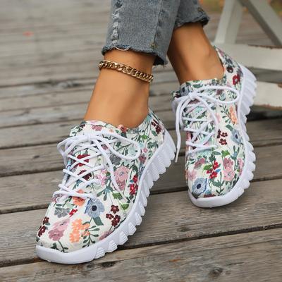 Mode Frühjahr und Sommer Casual Flache Sohlen Blumendekorierte Modische Laufschuhe Rutschfeste und Verschleiß-beständig Neue frauen Schuhe