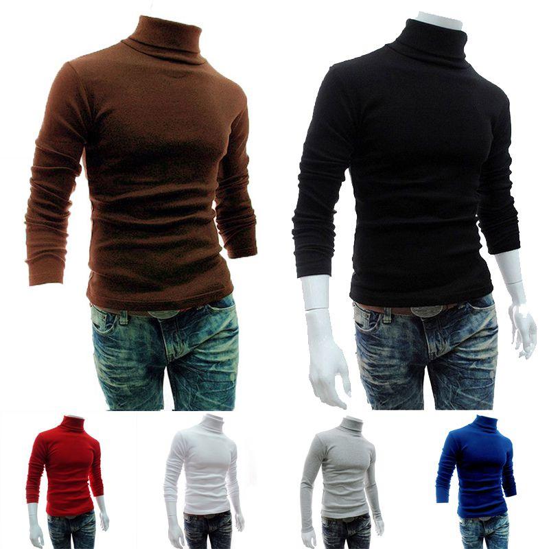 Comfortable Mens High Collar Sweater Turtleneck Long Sleeve Stretch Warm Jumper For Every Occasion