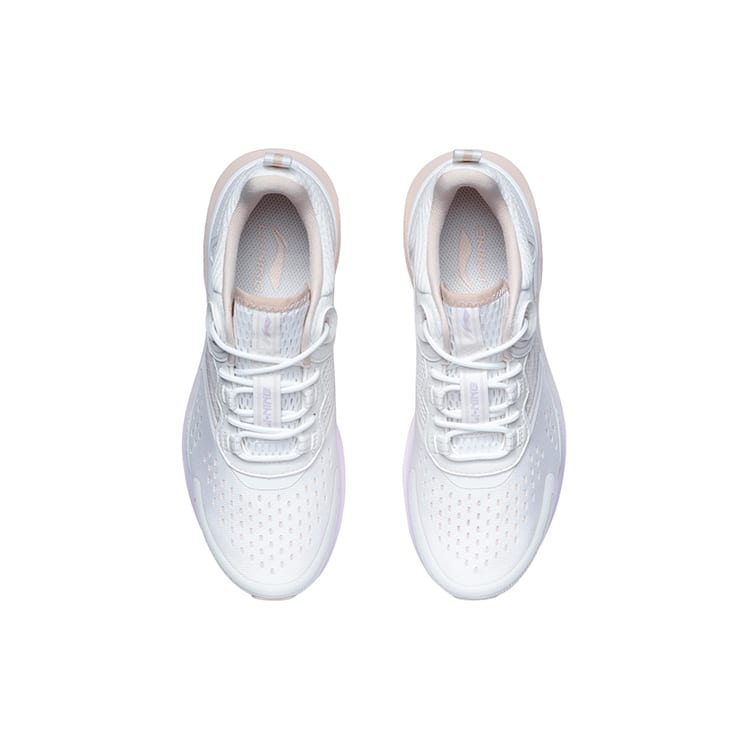 Li Ning Slip Resistant Abrasion Resistant Low Top Running Shoes Women's Mist White AGLR056-1