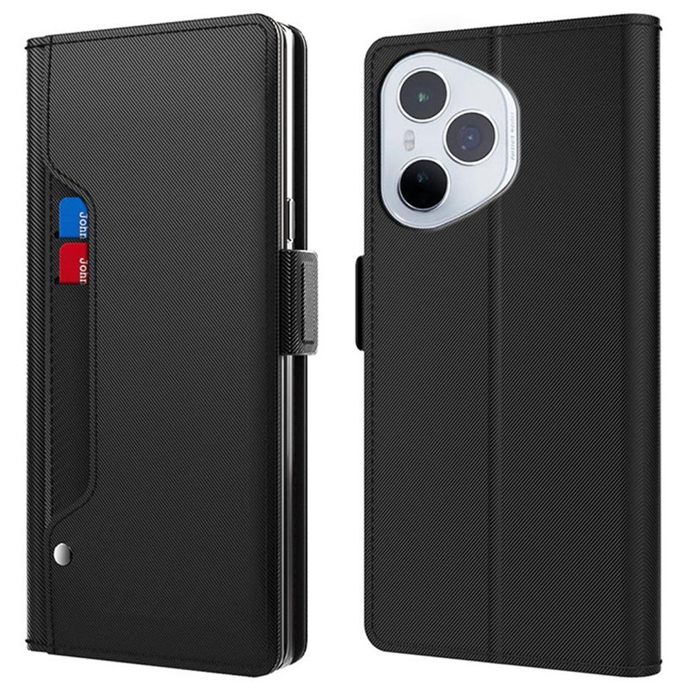 For Honor 400 Pro 5G (Global) Case Stand PU Leather Phone Cover Card Holder Mirror