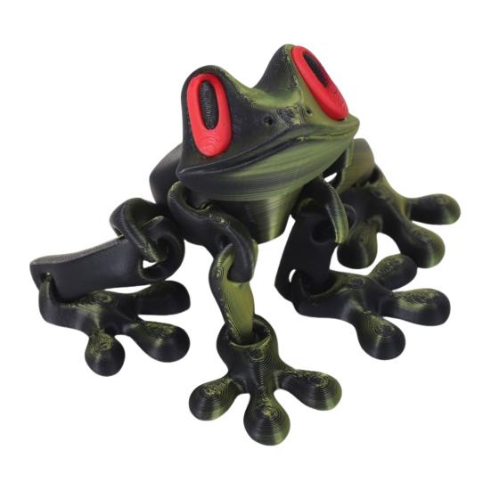 3D Printed Magnetic Frog Toy Movable Joints Frog Fridge Magnet Articulated Poseable Frog Model