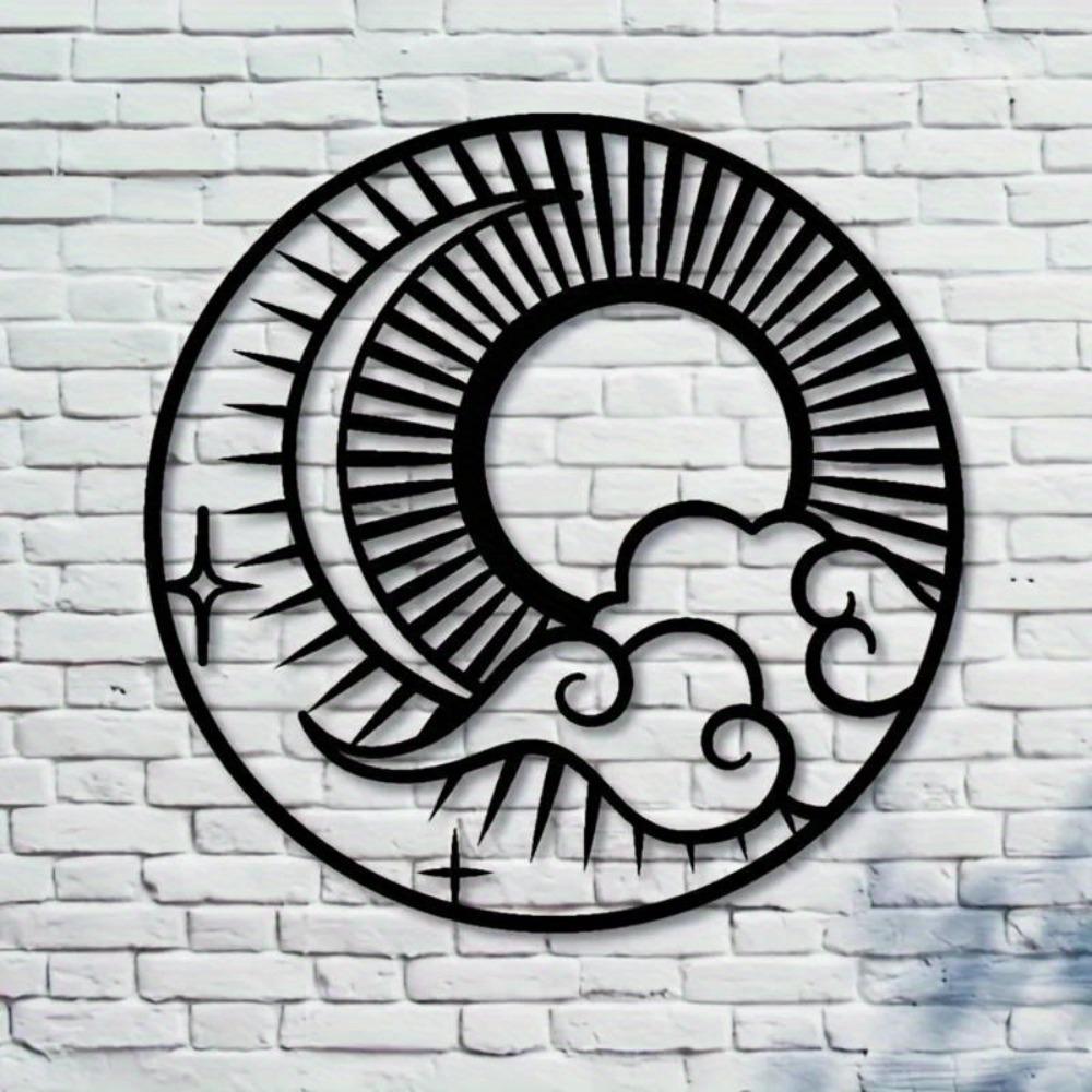 Metal Wall Art Sun Moon Stars Hooks Outdoor Garden Decor Gift TY3192-01
