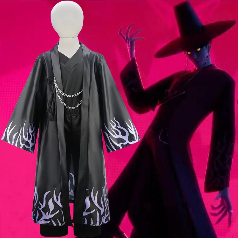 Dětský chlapecký kostým Jinu Party Cosplay Dětský Saja Chlapecká bunda Kalhoty Tričko Sada Převlek Halloweenský outfit