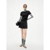 ELLE Women's Pleated A-line Mini Skirt