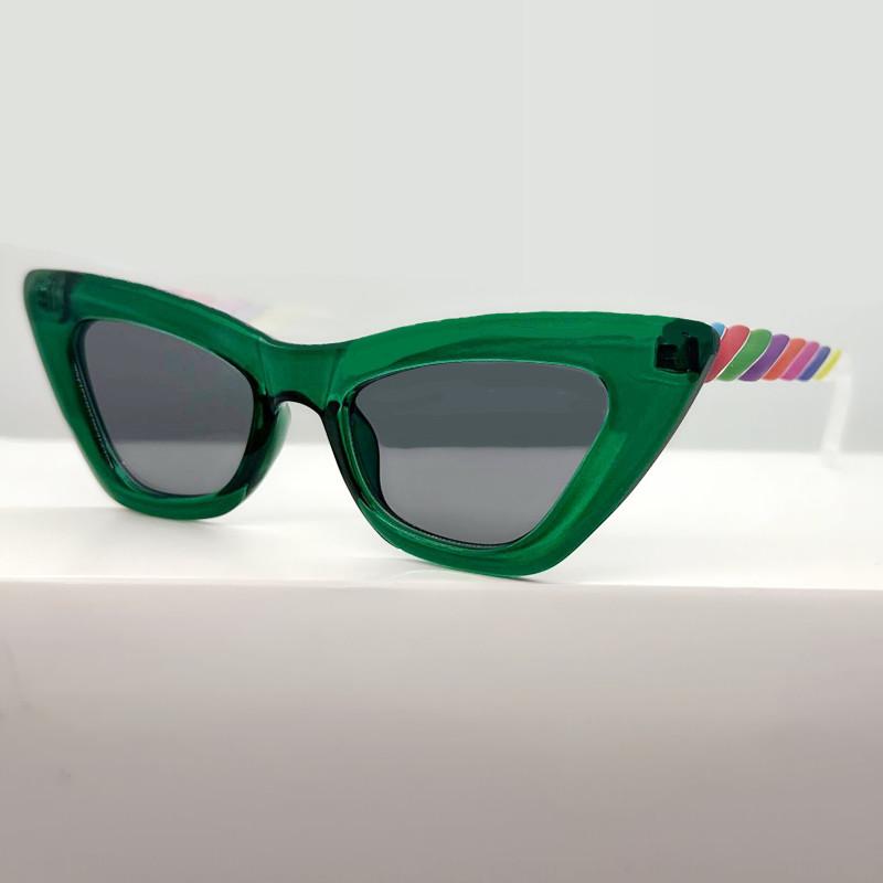 

OEC CPO Женские винтажные солнцезащитные очки «кошачий глаз» в стиле ретро-стимпанк с цветными градиентными линзами, панк-очки