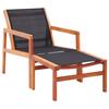 VidaXL Garden Chair and Footrest Solid Eucalyptus and Textilene