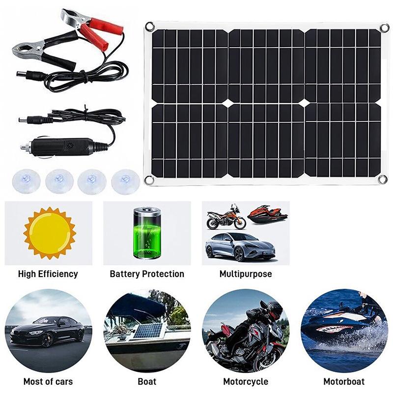Cross-Border Solar Panel Kit: 20W 12/18V with Controller for Emergency Battery Charging