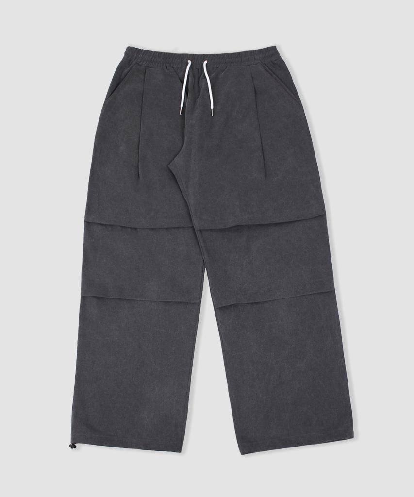 CAMEL WORK Wide Cotton Parachute Pants (Pigment Charcoal)
