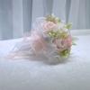 Realistic Pearls Decors Bridal Hand Bouquet Silk Flower Arrangement for Wedding Anniversaries and Formal Occasion