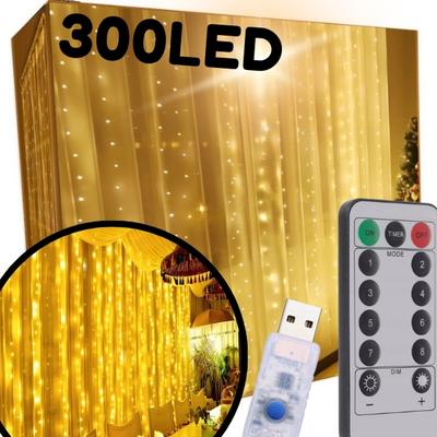 Lichtvorhangleuchten 300LED Lichtvorhang Eiszapfenlichter 3x3m USB