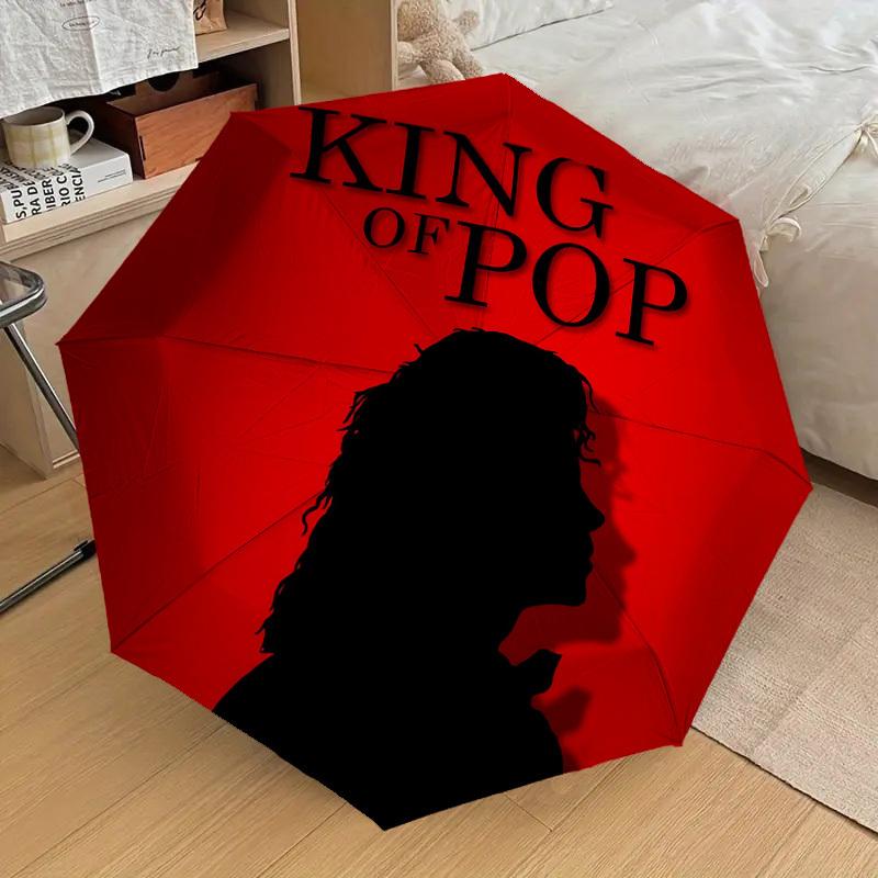 1pc Pop Music Michael Jackson Automatic Folding Umbrella, Portable Collapsible Design, Casual Outdoor Accessory L1127097