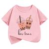 Kawaii Tea Design Cartoon T Shirts Short Sleeve Kids Children's T-shirt Boys Girls Summer Spring Casual Top Tee Shirt