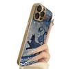 Dark Blue Cat Is Suitable for Apple 17promax16 New 15 Mobile Phone Case iPhone13 Mirror Apple 17 Mirror